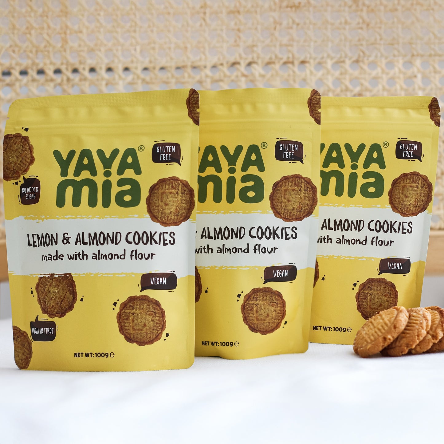 Yayamia Lemon Cookie Gluten-free, Reduced-carb, Ketogenic, Vegan , Lemon Flavours