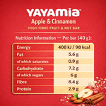 Load image into Gallery viewer, Yayamia Apple & Cinnamon Fruit & Nut Bar, No Added Sugar Vegan Snack with 100% Natural Ingredients, High Fibre Bar with Fruit & Nuts, 98 kcal
