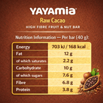 Load image into Gallery viewer, Yayamia Raw Cacao Fruit & Nut Bar No Added Sugar Vegan Snack High Fibre Chocolate Bar with 100% Natural Ingredients 168 kcal