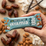Load image into Gallery viewer, Yayamia Coconut Fruit & Nut Bar No Added Sugar Vegan Snack with 100% Natural Ingredients High Fibre Plant-Based Bar with Fruit and Nuts 179 kcal
