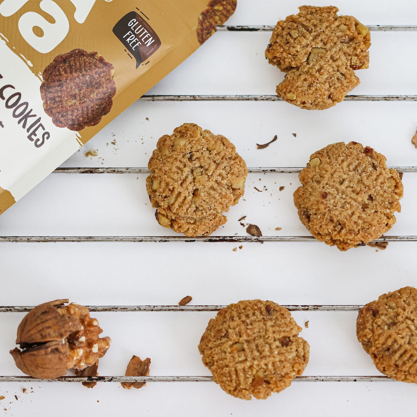 Yayamia Cinnamon & Walnut Cookie Gluten-free, Reduced-carb, Ketogenic, Vegan , Cinnamon & Walnut Flavours