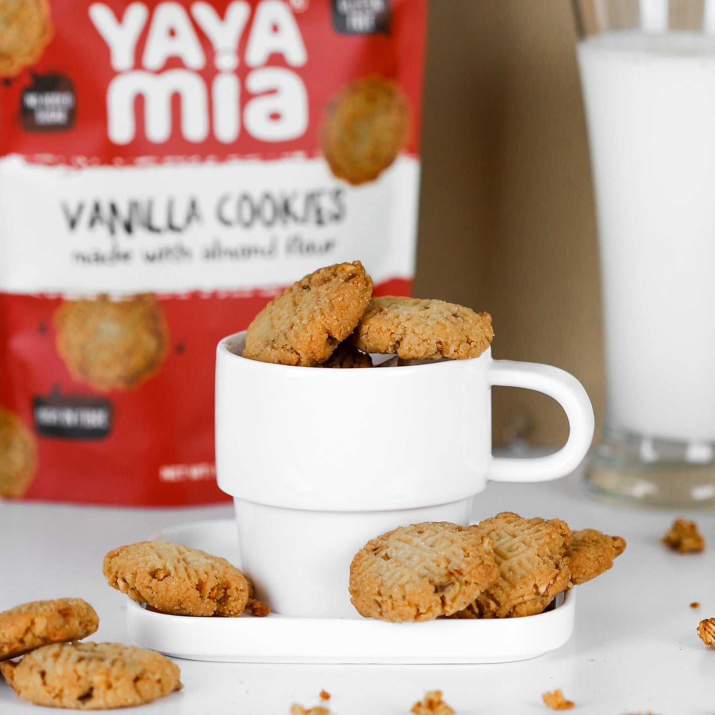 Yayamia Vanilla Cookie Gluten-free, Reduced-carb, Ketogenic, Vegan , Vanilla Flavours
