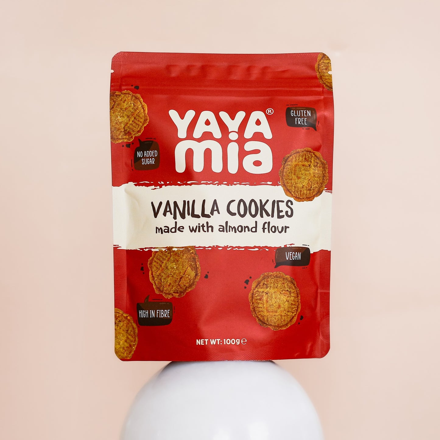 Yayamia Vanilla Cookie Gluten-free, Reduced-carb, Ketogenic, Vegan , Vanilla Flavours