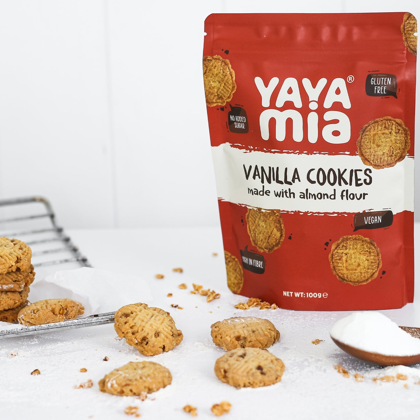 Yayamia Vanilla Cookie Gluten-free, Reduced-carb, Ketogenic, Vegan , Vanilla Flavours