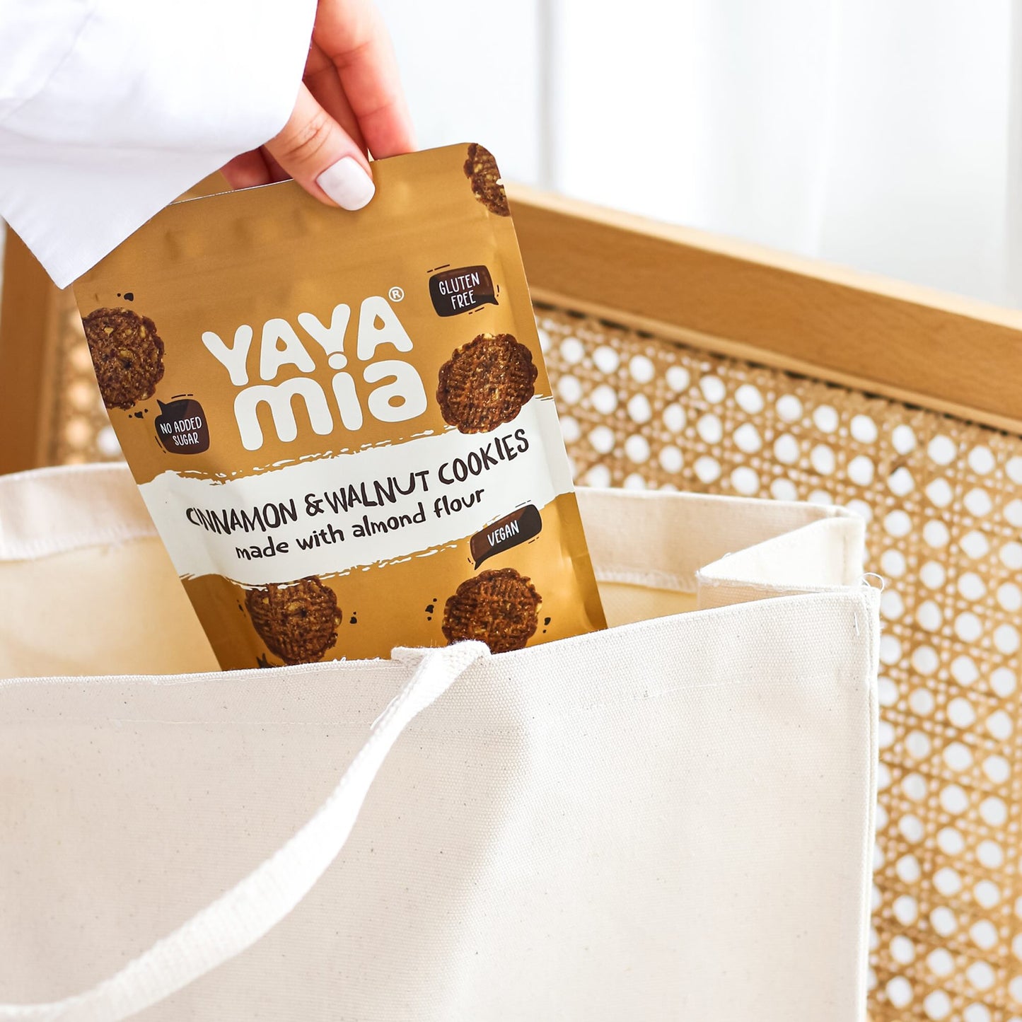 Yayamia Cinnamon & Walnut Cookie Gluten-free, Reduced-carb, Ketogenic, Vegan , Cinnamon & Walnut Flavours
