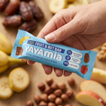 Load image into Gallery viewer, Yayamia Banana & Hazelnut Fruit & Nut Bar for Kids No Added Sugar Vegan & Gluten-Free Snack High Fibre with Added Vitamins Soft Texture 100% Natural Ingredients