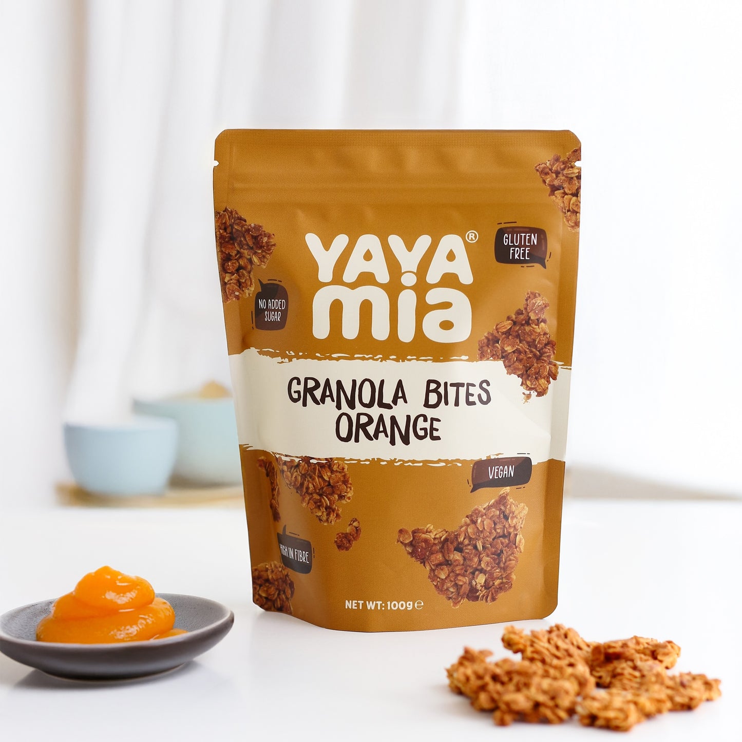 Granola Bites Orange – Gluten-Free, High-Fibre, Vegan Snack with Natural Citrus Flavour Diet Friendly Food Sweets