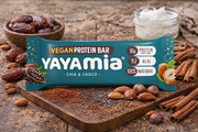 Yayamia Chia & Choco Vegan Protein Bar 10g Plant-Based Protein No Added Sugar 100% Natural Ingredients Cocoa & Chia Seeds Snack Bar 152 kcal