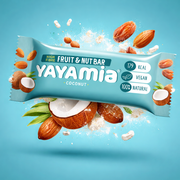 Yayamia Coconut Fruit & Nut Bar No Added Sugar Vegan Snack with 100% Natural Ingredients High Fibre Plant-Based Bar with Fruit and Nuts 179 kcal