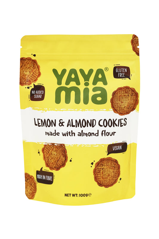 Yayamia Lemon Cookie Gluten-free, Reduced-carb, Ketogenic, Vegan , Lemon Flavours