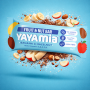 Yayamia Banana & Hazelnut Fruit & Nut Bar for Kids No Added Sugar Vegan & Gluten-Free Snack High Fibre with Added Vitamins Soft Texture 100% Natural Ingredients