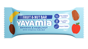 Yayamia Banana & Hazelnut Fruit & Nut Bar for Kids No Added Sugar Vegan & Gluten-Free Snack High Fibre with Added Vitamins Soft Texture 100% Natural Ingredients