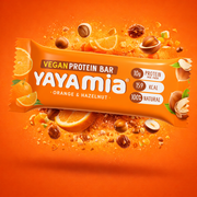 Yayamia Orange & Hazelnut Vegan Protein Bar No Added Sugar Plant-Based Snack with 10g Protein 100% Natural Ingredients 159 kcal
