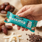 Load image into Gallery viewer, Yayamia Prebiotic High Fibre Fruit &amp; Nut Bar No Added Sugar Vegan Snack with 100% Natural Ingredients Plant-Based Fibre Bar with Coconut 152 kcal