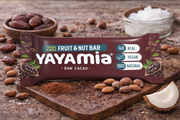 Yayamia Raw Cacao Fruit & Nut Bar No Added Sugar Vegan Snack High Fibre Chocolate Bar with 100% Natural Ingredients 168 kcal