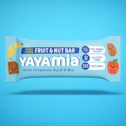 Yayamia Banana & Hazelnut Fruit & Nut Bar for Kids No Added Sugar Vegan & Gluten-Free Snack High Fibre with Added Vitamins Soft Texture 100% Natural Ingredients